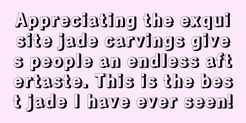 Appreciating the exquisite jade carvings gives people an endless aftertaste. This is the best jade I have ever seen!