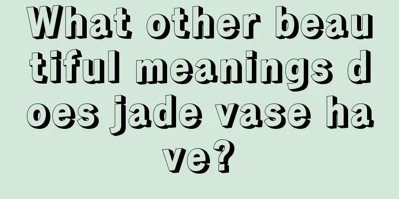 What other beautiful meanings does jade vase have?