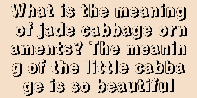 What is the meaning of jade cabbage ornaments? The meaning of the little cabbage is so beautiful