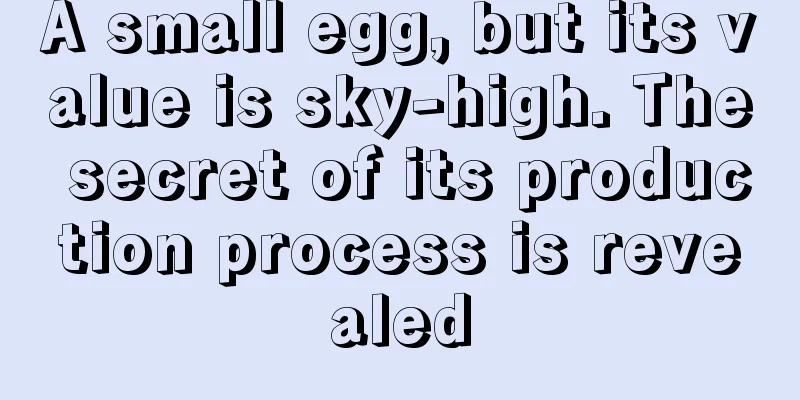 A small egg, but its value is sky-high. The secret of its production process is revealed