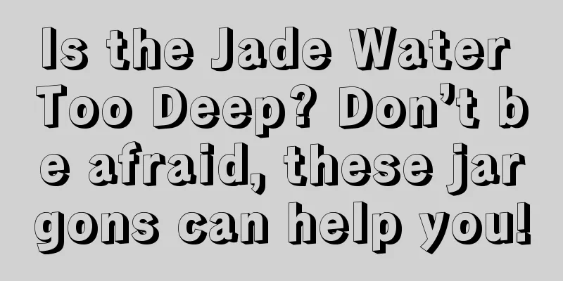 Is the Jade Water Too Deep? Don’t be afraid, these jargons can help you!