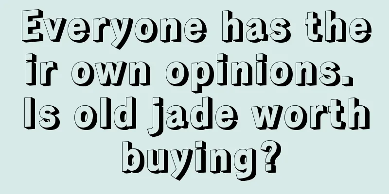 Everyone has their own opinions. Is old jade worth buying?