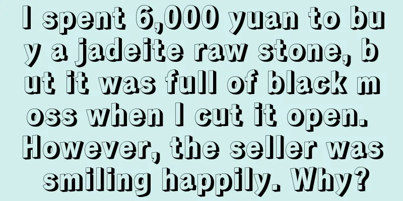 I spent 6,000 yuan to buy a jadeite raw stone, but it was full of black moss when I cut it open. However, the seller was smiling happily. Why?