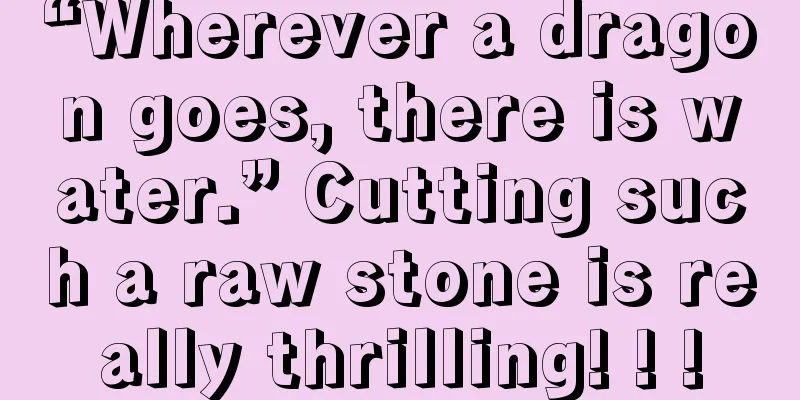 “Wherever a dragon goes, there is water.” Cutting such a raw stone is really thrilling! ! !