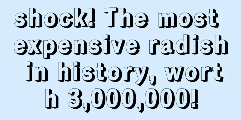 shock! The most expensive radish in history, worth 3,000,000!